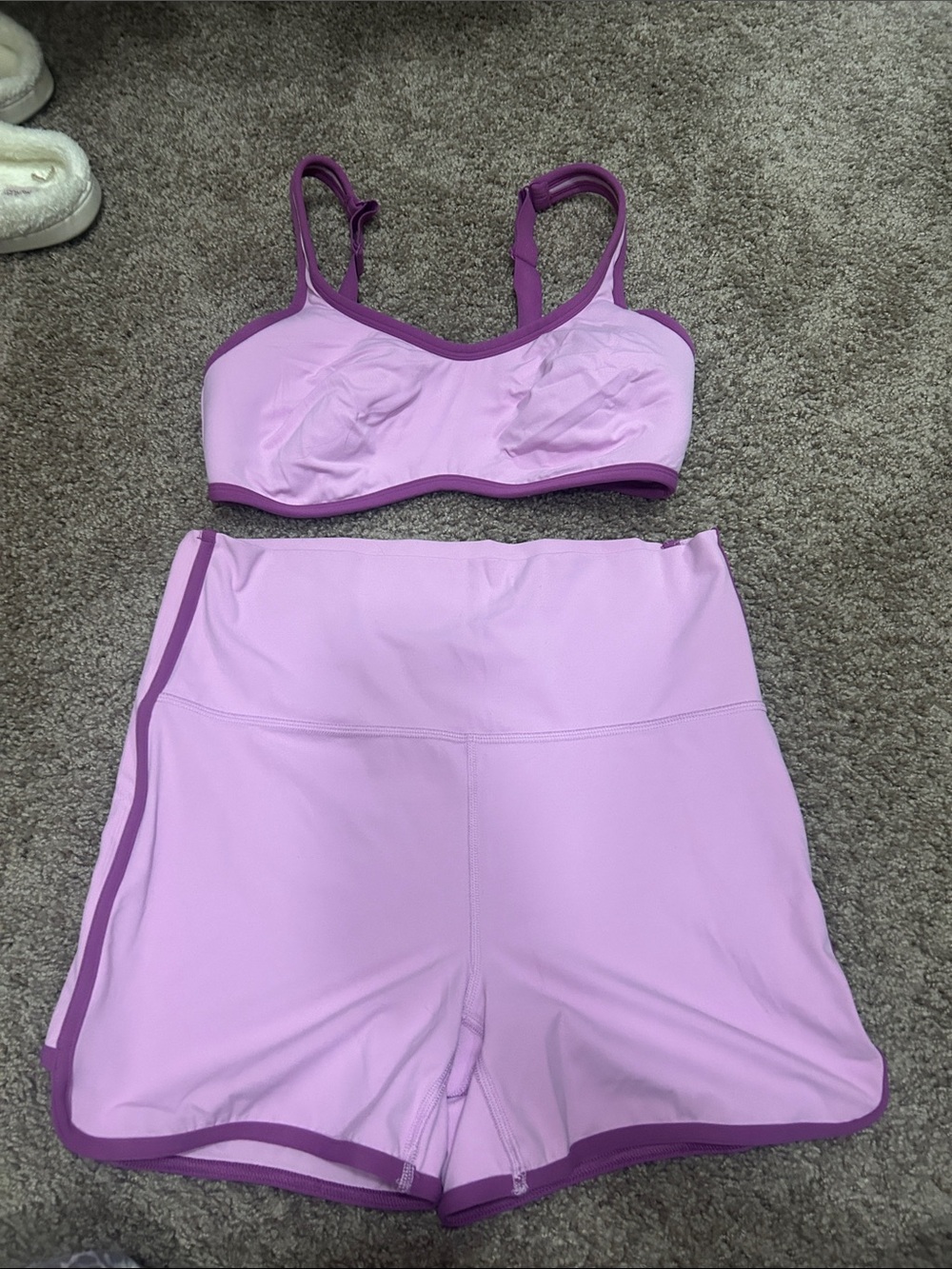 Women’s Two-Piece Active Set - Purple Trim